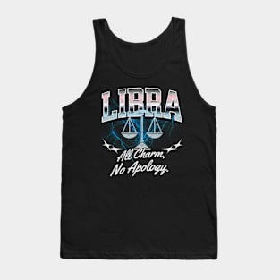 Libra All Charm No Apology Retro Bootleg Zodiac Sign Astrology Tank Top